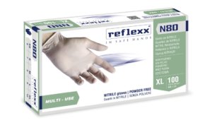 REFLEXX  – Nuovo guanto in NITRILE BIANCO N80